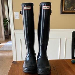 Hunter Black Tall Rain Boots